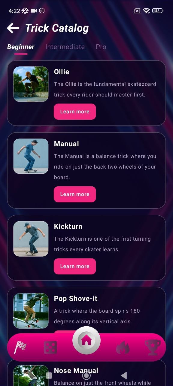 Nose manual detail screen